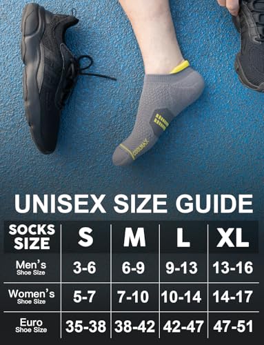Juclise Men's No Show Compression Running Socks, Athletic Socks, 3 Pairs - color: Charcoal*2+midnight Grey*1, size: Medium