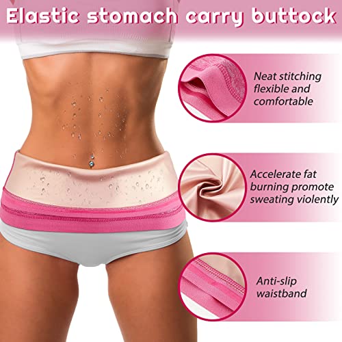 Geyoga Sweat Waist Trainer Stomach Wrap for Women - color: Light Pink Inner, size: 3X-Large