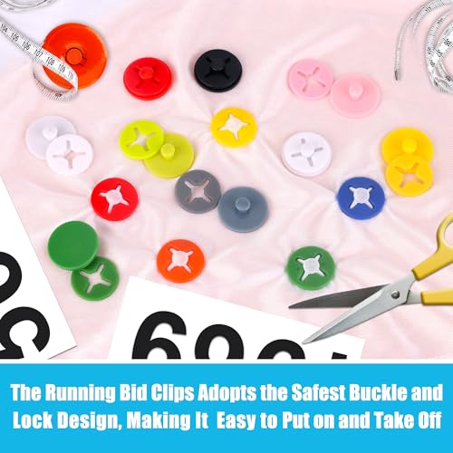 Coolrunner 40P Running Bib Clips, Clear Race Number Buckle, Race bib Clips Fixing System Triathlon Race Bib Holder for Runners Marathon, Skating, Track and Field - color: Colorful