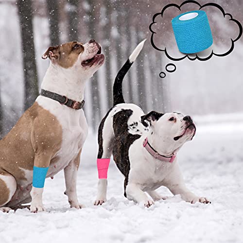 8 Pack 2 in x 5 Yards Cohesive Wrap Self Adhesive Bandage Wrap Elastic Self Adherent Bandage Self Stick Vet Tape for Athletic, Wrist, Ankle, Knees, Pets (Blue) - color: Blue, size: 2 Inch