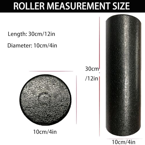 Hard Travel Size Back Roller, High Density Foam Roller for Exercise - color: Black