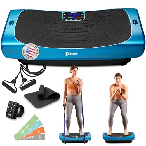 Lifepro Rumblex 4D Vibration Plate Exercise Machine with 7 Training Modes - color: Blue, size: Pro
