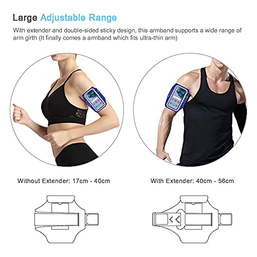 Armband for Samsung Galaxy S26 S25 S24 S23 S22 Ultra/Plus/FE, Gym Running Workouts Arm Band with Earbuds Holder (Nav Blue) - color: Nav Blue