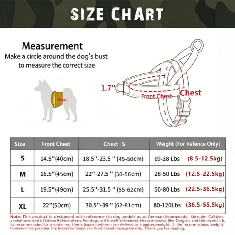 No Pull Dog Harness Heavy Duty Reflective Adjustable Padded Pet Vest for Medium Large Dogs Walking Training Running(L) - size: L