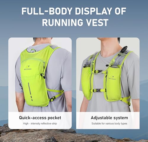 N NEVO RHINO Running Vest with 1.5L Water Bladder, Hydration Vest Pack - color: Yellow