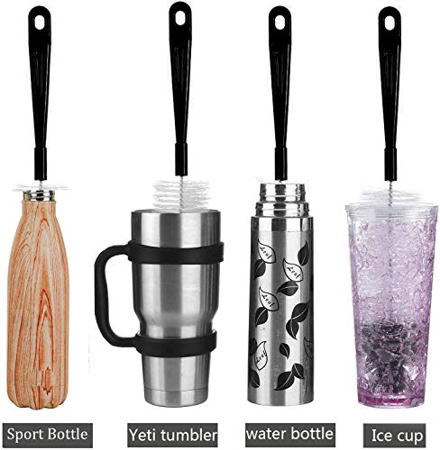 ALINK 16 inch Extra Long Black Bottle Cleaning Brush Cleaner for Washing Narrow Neck Beer/Wine/Thermos, Sport Well/Brewing Bottles/Hummingbird Feeder - color: Black
