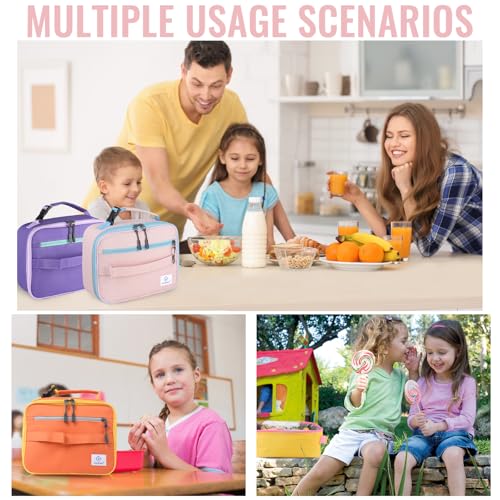 Genteen Kids Insulated Lunch Box for Boys Girls,Back to School,Office - color: C-1pk Pink
