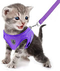 FEimaX Dog Harness and Leash Set for Walking, Soft Mesh Adjustable Easy Control Lightweight Cat Vest Harnesses with Reflective Strips, Escape Proof Small Dogs Cats Vests - color: Purple, size: XXS