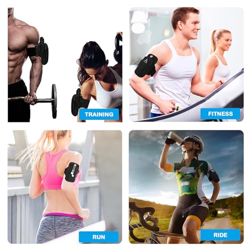 Sports Armband, Running Gym Universal Smartphone Arm Bag with Earphone Hole Multifunctional Pockets foriPhone 15, 14, 13, 12, 11 Pro Max, Xs, Xr, X, 8 Plus, SE, Galaxy S22 Ultra and More - color: Black