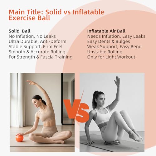 4 Inch Pilates Ball, Small Exercise Therapy Ball for Pelvic Floor Training, Myofascial Release & Core Strength, Premium PVC Massage Ball for Yoga, Stretch, Posture Correction, Fascia