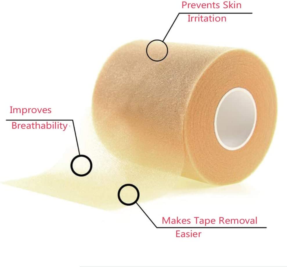 OBTANIM 2 Rolls Foam Underwrap Bandage Pre-Wrap Sports Tape for Athletic Elbow Knees Ankles, Latex Free (Black) - color: Black