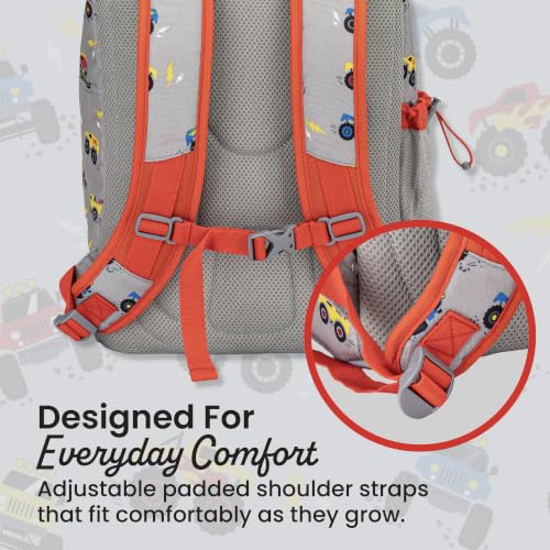 Bentgo Kids 2-in-1 Backpack & Insulated Lunch Bag with Padded Straps - color: Trucks, size: Kids Large