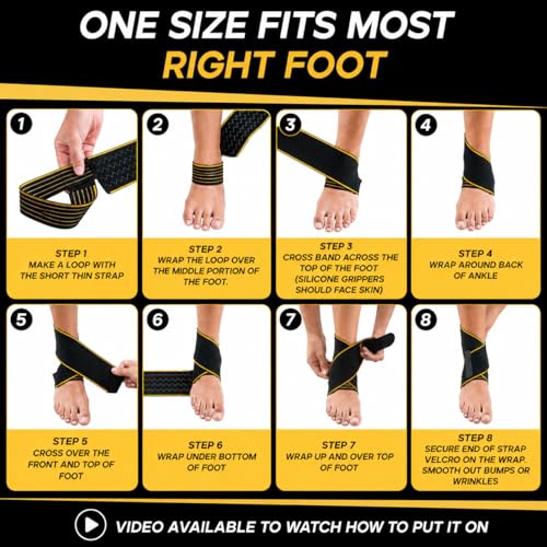 CopperJoint Adjustable Ankle Brace Wrap for Women and Men, One Size, Black