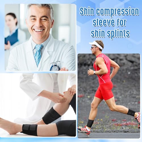 Threlaco 2 Pcs Shin Splint Compression Wrap Adjustable Brace for Pain