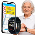 Seculife Medical Alert Smartband for Seniors — Alerts Go Direct to Family, No Call Center | Auto Fall Detection, GPS Tracking, Heart Rate Monitor, 2-Way Calling, SOS Button, Waterproof Wearable - color: Black