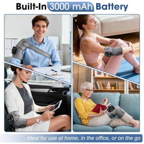 Cordless Knee Massager with Heat, Knee Heating pad for Knee Pain