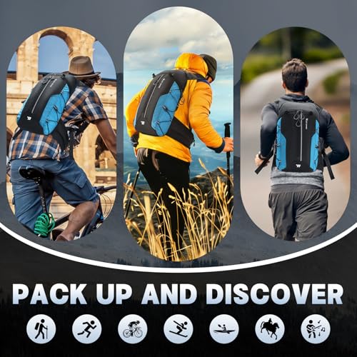 Hydration Backpack - Lightweight Water Backpack with 2L Water Bladder, Small Hiking Backpack for Running Cycling Camping Rave for Men Women - color: Blue1