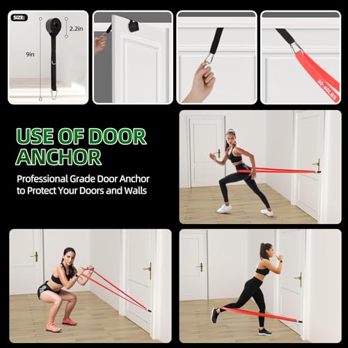 Resistance Bands for Working Out, 5-125LBS Pull Up Assist Bands Set - color: Yellow, Orange, Red, Green, blue