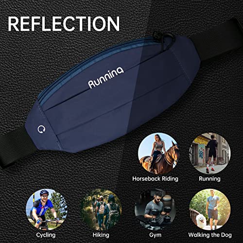 Long Keeper Running Reflective Belt Women Men Sport Walking Waist Pack Phone Holder Travelling Hiking Workout Gym Fanny Pack (Blue) - color: Blue
