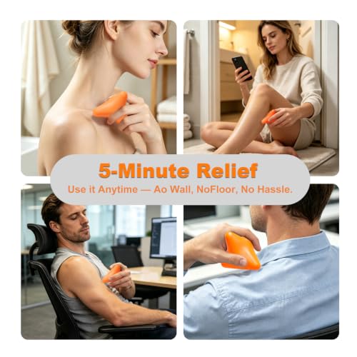 Manual Trigger Point Massager Ball–Deep Tissue Massage Tool - color: Vibrant Orange