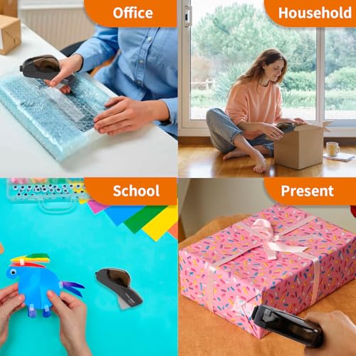 Eagle Automatic Tape Dispenser, Handheld & Portable Design, Office Tape Gun, One-Handed Operation with Safety Blade for Office, Home, DIY or Packaging (Includes 2 Free Tapes) (Gray) - color: Gray