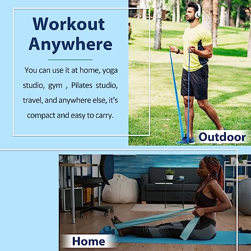 Resistance Bands Set for Physical Therapy, Rehab, Yoga and Pilates - color: Five Colors 5-80 lbs