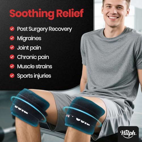 Hilph Ice Packs for Injuries 2 Pack, Hot Cold Gel Therapy Wrap with Strap