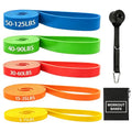 Resistance Bands for Working Out, 5-125LBS Pull Up Assist Bands Set - color: Yellow, Orange, Red, Green, blue