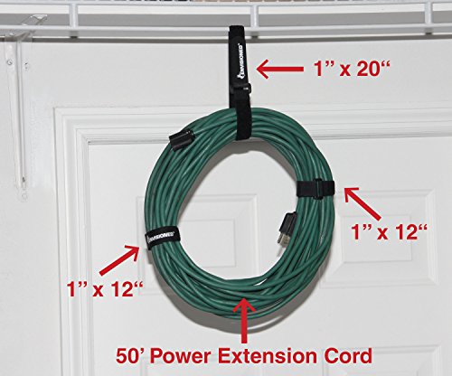 Elastic Reusable Cinch Straps 1.5" x 30" - 6 Pack Multipurpose Quality Hook and Loop Securing Straps - size: 1.5" x 30"