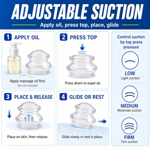 ELERA Silicone Cupping Set for Massage, 3 Cups (L M S) - style: 3 Cups (L M S size)
