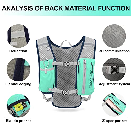 INOXTO Running Hydration Vest Backpack,Lightweight Insulated Pack with 1.5L Water Bladder Bag Daypack for Hiking Trail Running Cycling Race Marathon for Women Men - color: Lght green black