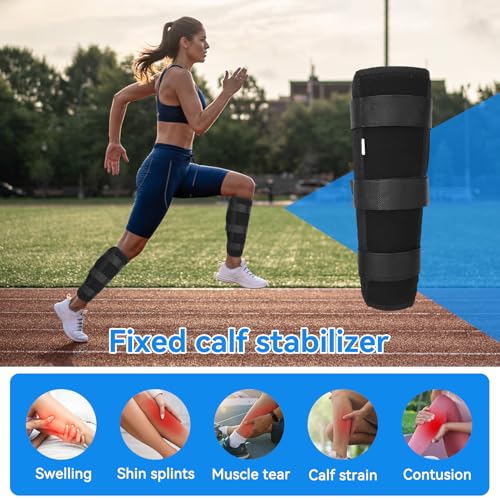 Calf Fixed Stabilizer, Comfortable Calf Support Strap Splint Tibia and Fibula Protector Shank Fracture Fixation Strap for Men and Women (L) - size: L