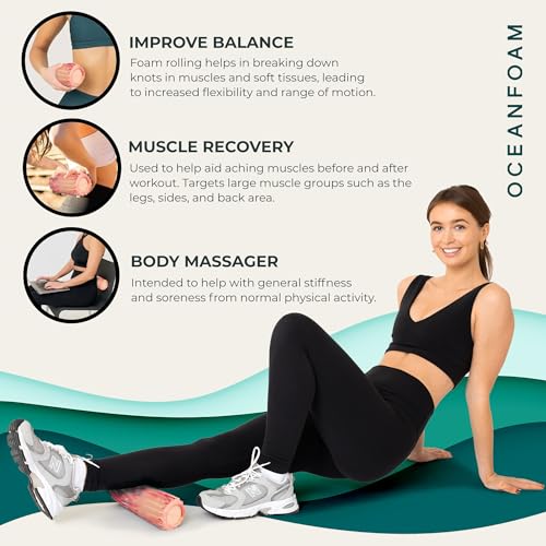 Oceanfoam Ripple Small Foam Roller for Physical Therapy (Cotton Candy) - color: Cotton Candy