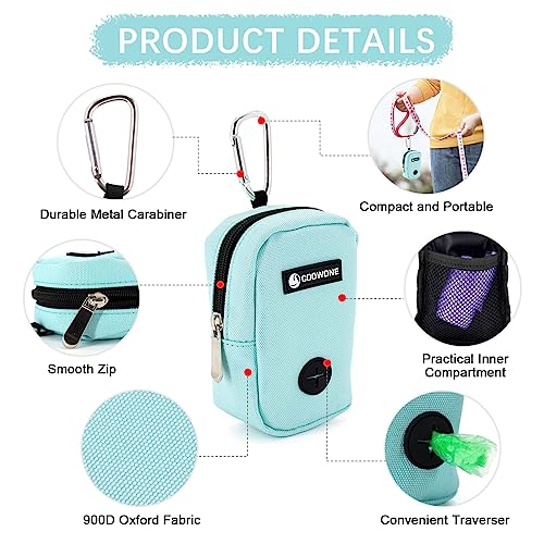 Dog Treat Pouch Dog Poop Bag Holder For Leashes, Pets Snack Container With Inner Mesh Bag, Puppy Supplies Perfect For Training And Walking - Hands Free Dog Waste Bag Dispenser -Dog Travel Accessories - color: MintGreen