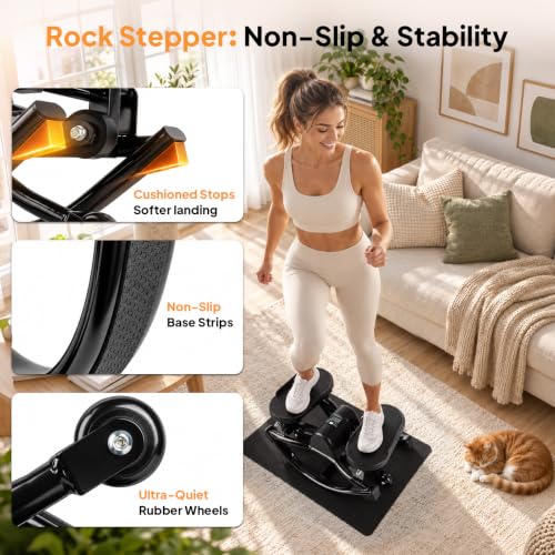 Rock Stepper Side to Side, 300 LBS Capacity, Side Stepper Exercise at Home - color: Glossy Black