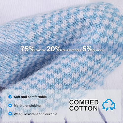 YOJOOM Women Athletic Ankle Socks 6 Pairs, Cushioned Arch Support Running Low Cut Socks, Breathable Mesh Non Slip - color: White, size: 8-10