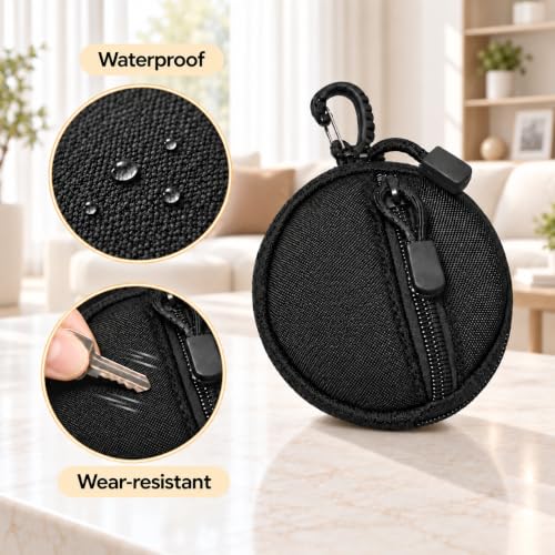 Small Tactical EDC Pouch, 1000D Nylon Round MOLLE Pod for Men - color: Black