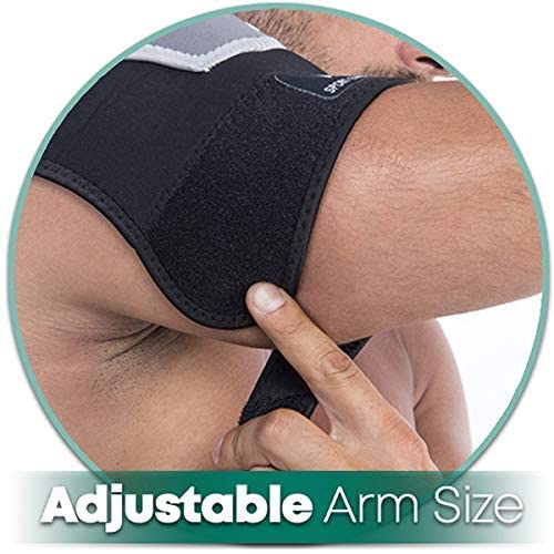 Shoulder Support Brace with 2 Reusable Round Gel Ice Packs for Shoulder Soreness & Stiffness Relief, Hot Cold Compress Sleeve for Men Women, Adjustable Breathable Mesh