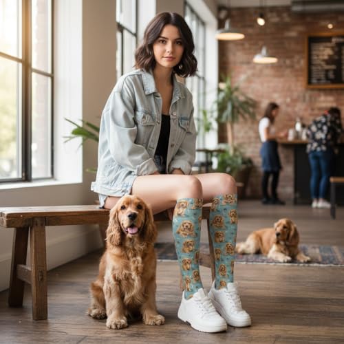 Cute Dog Compression Socks Women Men, Dog Lover Gift - color: Cocker Spaniel