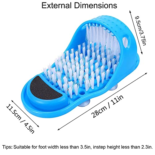 Kissbuty Magic Feet Cleaner Simple Foot Scrubber Shower Spa Easy Feet Cleaning Brush Exfoliating Foot Massager Slipper for Unisex Adults, 1 Pc (Blue)