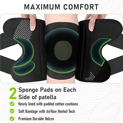 Knee Brace for Meniscus Tear: Compression Knee Support - size: Large