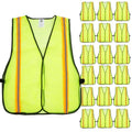 Dazonity High Visibility Reflective Safety Vest, 20pcs,Mesh,Reflective Strips, Fit for Men & Women, Work, Construction (Yellow) - color: Yellow-20pcs