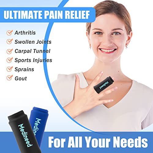Medineed 2PCS Finger Gel Ice Pack Sleeves, Cold Therapy for Injuries, Black - color: Black
