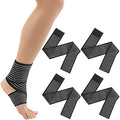 Syhood 4 Pieces Compression Leg Wraps Bandage Adjustable Ankle,28 Inches - size: 70 cm