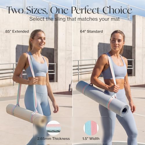 Tumaz Yoga Mat Strap Adjustable Carrier for All Yoga Mats, 2 Sizes - color: 10. Classic Blue, size: 64 IN