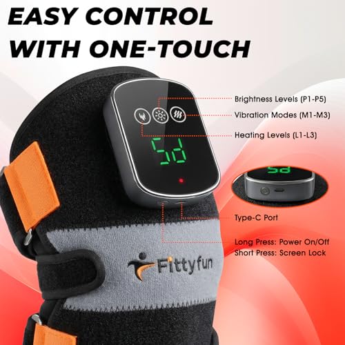 Knee Massager with Heat and Red Light Therapy, 660&850nm, Cordless, FSA&HSA