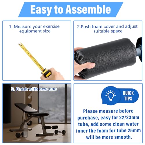 Hollowfly 4 Pcs Foam Roller Pads for Weight Bench, 8 x 3.5 x 0.8 Inches - size: 8 x 3.5 x 0.8 Inch