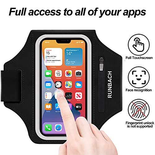 Armband for iPhone 17 Pro Max/16 Pro Max/16 Plus/15 Pro Max/15 Plus/iPhone 14,13,12,11 Pro Max/XS Max,Water Resistant Sport Armband with Zipper Slot for Airpods and Keys (Black) - color: Black