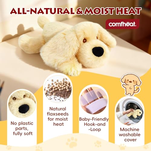 Microwave Heating Pad for Pain Relief, Microwavable Stuffed Animal - style: Golden Retriever Dog