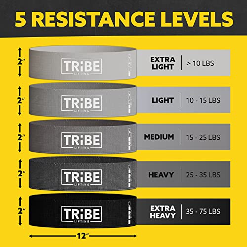 Fabric Booty Bands for Legs and Butt Workout - Resistance Bands Set (8)
